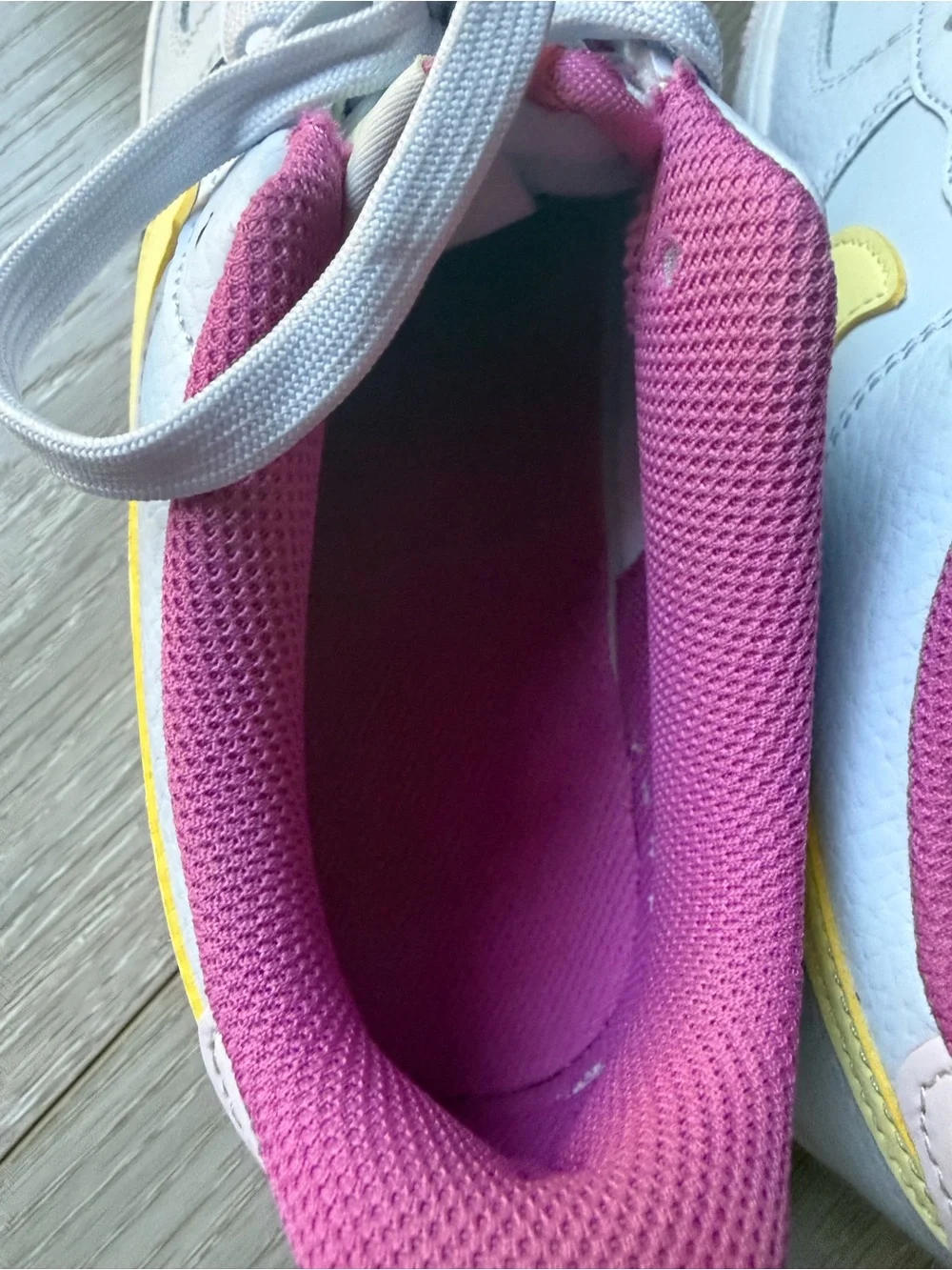 Nike Air Force 1 GS Grey Citron Fuchsia sneakers, Size 7Y youth